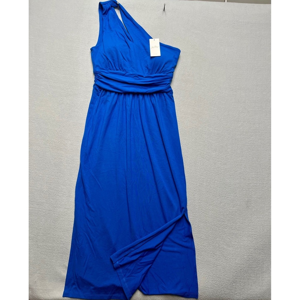 Lilly‎ Pulitzer Helena One Shoulder Maxi Dress Barton Blue S New 014598